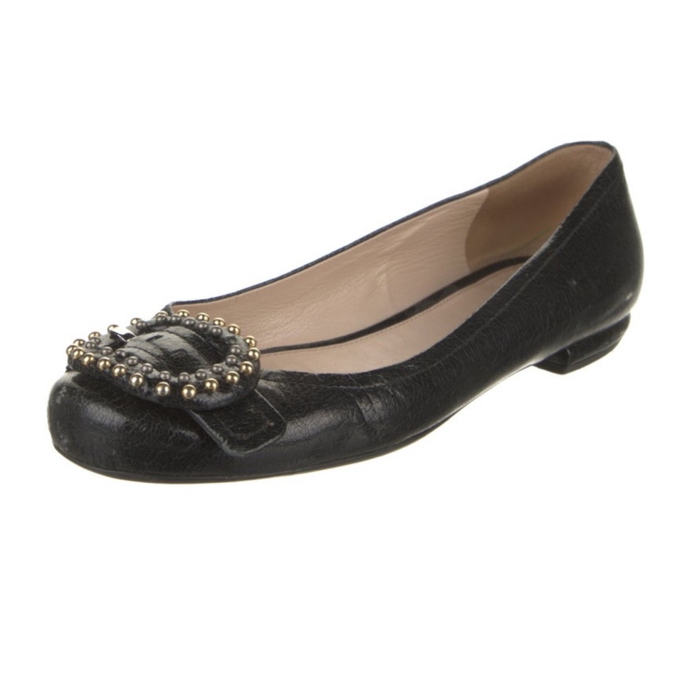 Prada
Leather Studded Accents Ballet Flats